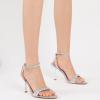 image:imageMostrin Strappy Heels for Women Lace Up Ankle Strap Round Open Toe Stiletto High Heels Womens Heeled Sandals for Prom Party DailySilver 06