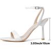 image:imageMostrin Strappy Heels for Women Lace Up Ankle Strap Round Open Toe Stiletto High Heels Womens Heeled Sandals for Prom Party DailyWhite 06