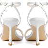 image:imageMostrin Strappy Heels for Women Lace Up Ankle Strap Round Open Toe Stiletto High Heels Womens Heeled Sandals for Prom Party DailyWhite 06