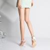 image:imageMostrin Strappy Heels for Women Lace Up Ankle Strap Round Open Toe Stiletto High Heels Womens Heeled Sandals for Prom Party DailyWhite 06