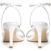 image:imageMostrin Womens Sandals Strappy Heels for Women Ankle Strap Lace Up Heels Square Open Toe Heels Tie Up Stiletto High Heeled Sandals for Prom Party Daily WearWhite09