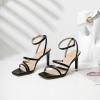 image:imageMostrin Womens Sandals Strappy Heels for Women Ankle Strap Lace Up Heels Square Open Toe Heels Tie Up Stiletto High Heeled Sandals for Prom Party Daily WearBlack09