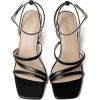 image:imageMostrin Womens Sandals Strappy Heels for Women Ankle Strap Lace Up Heels Square Open Toe Heels Tie Up Stiletto High Heeled Sandals for Prom Party Daily WearBlack09