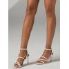 image:imageMostrin Womens Sandals Strappy Heels for Women Ankle Strap Lace Up Heels Square Open Toe Heels Tie Up Stiletto High Heeled Sandals for Prom Party Daily WearWhite09