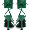 image:imageMostrin Womens Sandals Strappy Heels for Women Lace Up Square Open Toe Heels Tie Up High Heeled Sandals for Prom Party Daily WearDark Green