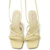 image:imageMostrin Womens Sandals Strappy Heels for Women Lace Up Square Open Toe Heels Tie Up High Heeled Sandals for Prom Party Daily WearYellow