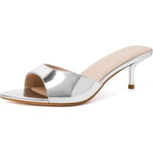 image:imageMostrin Kitten Heels for Women Pointed Toe Vintage Mules Heels Sexy Slip on Stiletto Backless Sandals for Party Wedding DailySilver