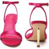 image:imageMostrin Strappy Heels for Women Lace Up Ankle Strap Round Open Toe Stiletto High Heels Womens Heeled Sandals for Prom Party DailyHot Pink Satin08