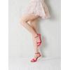 image:imageMostrin Strappy Heels for Women Lace Up Ankle Strap Round Open Toe Stiletto High Heels Womens Heeled Sandals for Prom Party DailyHot Pink Satin08