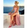image:imageMostrin Strappy Heels for Women Lace Up Ankle Strap Round Open Toe Stiletto High Heels Womens Heeled Sandals for Prom Party DailyHot Pink Satin08