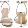 image:imageMostrin Strappy Heels for Women Lace Up Ankle Strap Round Open Toe Stiletto High Heels Womens Heeled Sandals for Prom Party DailySilver08