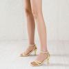 image:imageMostrin Womens Sandals Strappy Heels for Women Ankle Strap Lace Up Heels Square Open Toe Heels Tie Up Stiletto High Heeled Sandals for Prom Party Daily WearYellow07