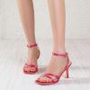 image:imageMostrin Womens Sandals Strappy Heels for Women Ankle Strap Lace Up Heels Square Open Toe Heels Tie Up Stiletto High Heeled Sandals for Prom Party Daily WearHot Pink Satin07