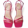 image:imageMostrin Womens Sandals Strappy Heels for Women Ankle Strap Lace Up Heels Square Open Toe Heels Tie Up Stiletto High Heeled Sandals for Prom Party Daily WearHot Pink Satin07