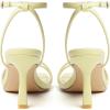 image:imageMostrin Womens Sandals Strappy Heels for Women Ankle Strap Lace Up Heels Square Open Toe Heels Tie Up Stiletto High Heeled Sandals for Prom Party Daily WearYellow07
