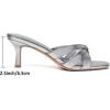 image:imageMostrin Kitten Heels for Women Pointed Toe Vintage Mules Heels Sexy Slip on Stiletto Backless Sandals for Party Wedding DailySilver 01