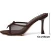 image:imageMostrin Kitten Heels for Women Round Toe Heels With Bow Vintage Mules Sexy Slip on Stiletto Backless Sandals for Party DailyDark Brown