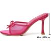 image:imageMostrin Kitten Heels for Women Round Toe Heels With Bow Vintage Mules Sexy Slip on Stiletto Backless Sandals for Party DailyHot Pink