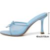 image:imageMostrin Kitten Heels for Women Round Toe Heels With Bow Vintage Mules Sexy Slip on Stiletto Backless Sandals for Party DailyLight Blue