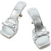 image:imageMostrin Kitten Heels for Women Round Toe Heels With Bow Vintage Mules Sexy Slip on Stiletto Backless Sandals for Party DailySilver03
