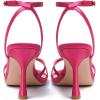 image:imageMostrin Strappy Heels for Women Lace Up Ankle Strap Round Open Toe Stiletto High Heels Womens Heeled Sandals for Prom Party DailyHot Pink Satin