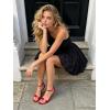 image:imageMostrin Strappy Heels for Women Lace Up Ankle Strap Round Open Toe Stiletto High Heels Womens Heeled Sandals for Prom Party DailyRed08