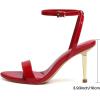 image:imageMostrin Strappy Heels for Women Lace Up Ankle Strap Round Open Toe Stiletto High Heels Womens Heeled Sandals for Prom Party DailyRed08