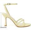image:imageMostrin Strappy Heels for Women Lace Up Ankle Strap Round Open Toe Stiletto High Heels Womens Heeled Sandals for Prom Party DailyYellow
