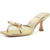image:imageMostrin Kitten Heels for Women Round Toe Heels With Bow Vintage Mules Sexy Slip on Stiletto Backless Sandals for Party DailyGold03