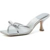 image:imageMostrin Kitten Heels for Women Round Toe Heels With Bow Vintage Mules Sexy Slip on Stiletto Backless Sandals for Party DailySilver03