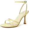 image:imageMostrin Strappy Heels for Women Lace Up Ankle Strap Round Open Toe Stiletto High Heels Womens Heeled Sandals for Prom Party DailyYellow