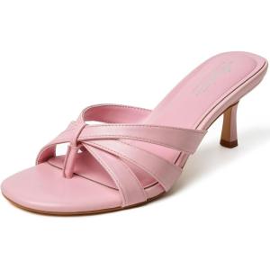 image:imageMostrin Kitten Heels for Women Pointed Toe Vintage Mules Heels Sexy Slip on Stiletto Backless Sandals for Party Wedding DailyPink 01