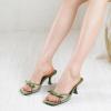 image:imageMostrin Kitten Heels for Women Round Toe Heels With Bow Vintage Mules Sexy Slip on Stiletto Backless Sandals for Party DailyGreen03