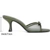 image:imageMostrin Kitten Heels for Women Round Toe Heels With Bow Vintage Mules Sexy Slip on Stiletto Backless Sandals for Party DailyGreen03