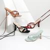 image:imageMostrin Womens Sandals Strappy Heels for Women Lace Up Heels Tie Up High Heeled Sandals for Prom Party Wedding Daily WearBurgundy Suede