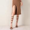image:imageMostrin Womens Sandals Strappy Heels for Women Lace Up Heels Tie Up High Heeled Sandals for Prom Party Wedding Daily WearCoffee Brown