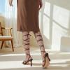 image:imageMostrin Womens Sandals Strappy Heels for Women Lace Up Heels Tie Up High Heeled Sandals for Prom Party Wedding Daily WearCoffee Brown