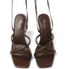 image:imageMostrin Womens Sandals Strappy Heels for Women Lace Up Heels Tie Up High Heeled Sandals for Prom Party Wedding Daily WearCoffee Brown