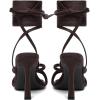 image:imageMostrin Womens Sandals Strappy Heels for Women Lace Up Heels Tie Up High Heeled Sandals for Prom Party Wedding Daily WearDark Brown Suede