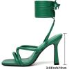 image:imageMostrin Womens Sandals Strappy Heels for Women Lace Up Heels Tie Up High Heeled Sandals for Prom Party Wedding Daily WearDark Green