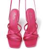 image:imageMostrin Womens Sandals Strappy Heels for Women Lace Up Heels Tie Up High Heeled Sandals for Prom Party Wedding Daily WearHot Pink Satin