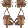 image:imageMostrin Womens Sandals Strappy Heels for Women Lace Up Heels Tie Up High Heeled Sandals for Prom Party Wedding Daily WearLight Brown Suede