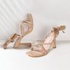 image:imageMostrin Womens Sandals Strappy Heels for Women Lace Up Heels Tie Up High Heeled Sandals for Prom Party Wedding Daily WearNude