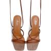 image:imageMostrin Womens Sandals Strappy Heels for Women Lace Up Heels Tie Up High Heeled Sandals for Prom Party Wedding Daily WearRaffia Brown