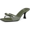 image:imageMostrin Kitten Heels for Women Round Toe Heels With Bow Vintage Mules Sexy Slip on Stiletto Backless Sandals for Party DailyGreen03