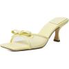 image:imageMostrin Kitten Heels for Women Round Toe Heels With Bow Vintage Mules Sexy Slip on Stiletto Backless Sandals for Party DailyYellow03