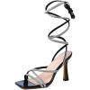 image:imageMostrin Womens Sandals Strappy Heels for Women Lace Up Heels Tie Up High Heeled Sandals for Prom Party Wedding Daily WearSparkly Black
