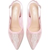 image:imageMostrin Block Slingback Heels for Women Pointed Closed Toe Chunky Heels Office Work Shoes Womens Pumps for Business CasualPink Lace