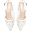 image:imageMostrin Block Slingback Heels for Women Pointed Closed Toe Chunky Heels Office Work Shoes Womens Pumps for Business CasualWhite Lace