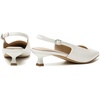 image:imageMostrin Kitten Heels for Women Pointed Closed Toe Heels Low Pumps Shoes for Party Work OfficeCream White